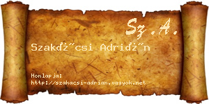 Szakácsi Adrián névjegykártya
